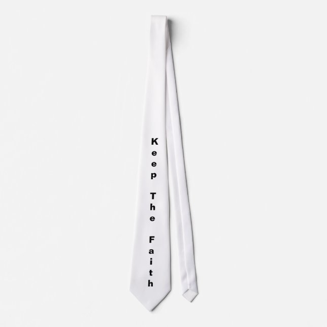 Behalt the Faith Neck Tie (Schwarz/Weiß) Krawatte (Vorderseite)