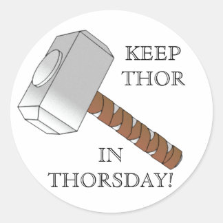 Behalt Thor am Donnerstag! Runde Aufkleber