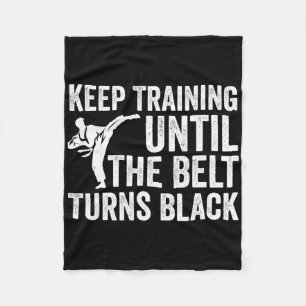 Behalt Training bis Belt Turns Black Karate Taekwo Fleecedecke