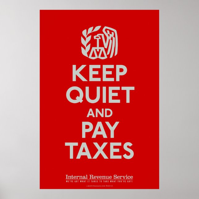 Behalt- und Pay-Taxes Print Poster (Vorne)