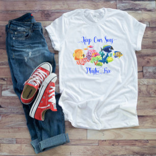 Behalt unseren Meeren Plastikfreie Fische Korallen T-Shirt