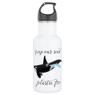 Behalt unseren Meeren Plastikfreie Orca Dolphin Oz Edelstahlflasche