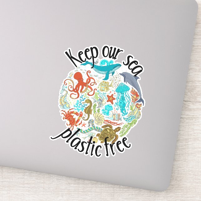 Behalt unserer Meereskunststoffschildkröte Aufkleber (Detail)