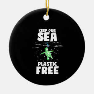 Behalt unserer Meeresschildkröten ohne Plastik Keramik Ornament