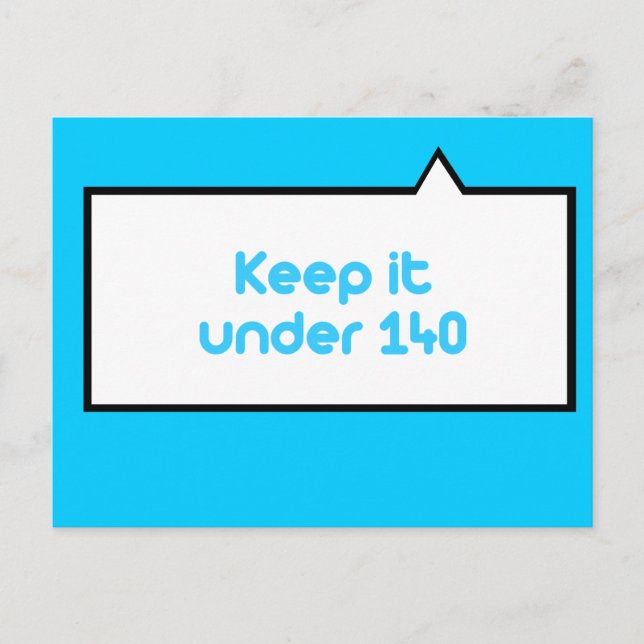 Behalt unter 140 Zeichen Postkarte (Vorderseite)