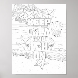 Behalt von Calm Aloha auf Erwachsenenfarbplakat Poster