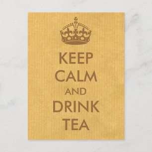Behalt von "Calm and Drink Tea Brown Natural Kraft Postkarte