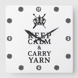 Behalt von Calm Carry Yarn CraftRoom Quadratische Wanduhr