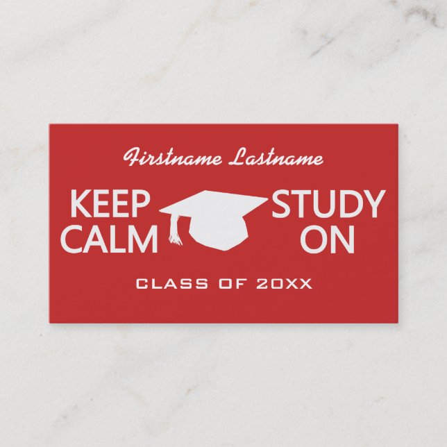 Behalt von Calm & Study On custom cards for studen Telefonnummerkarte (Vorderseite)