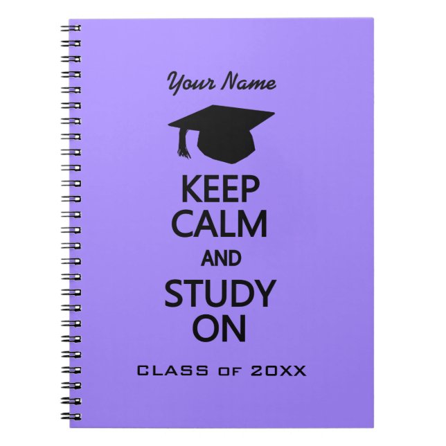Behalt von Calm & Study On custom color notebook Notizblock (Vorderseite)