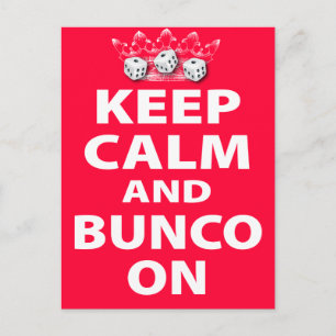 Behalt von Calm und Bunco beim Design Postkarte