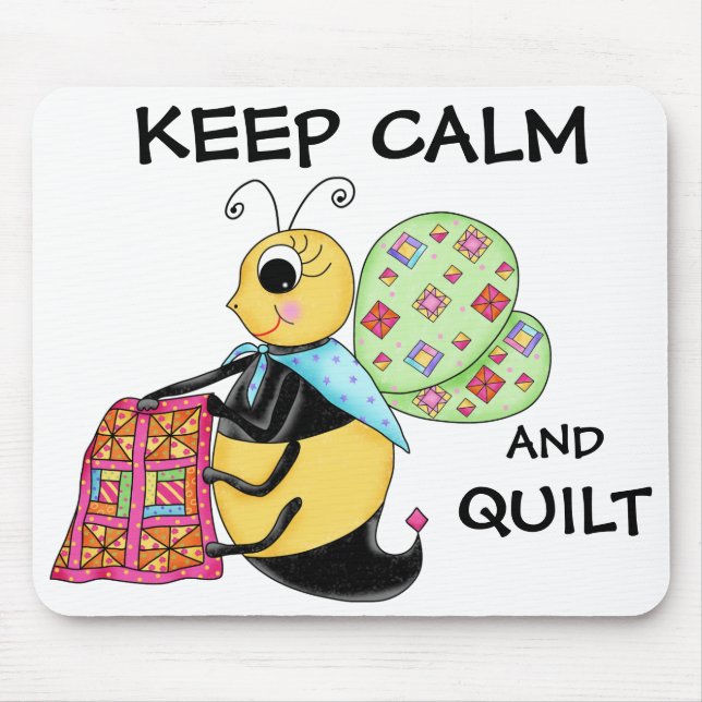 Behalt von Calm und Quilt Whimsy Honey Bee Art Mousepad (Vorne)