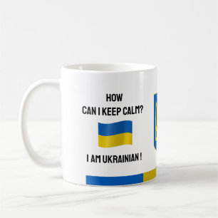 Behalt von Ruhe in der Ukraine und Funny Text, ukr Kaffeetasse