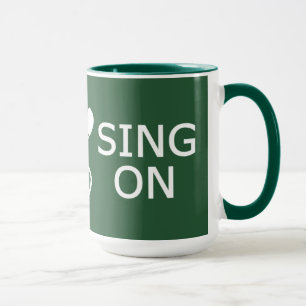 Behalt von Ruhe & Sing auf Tasse der benutzerdefin