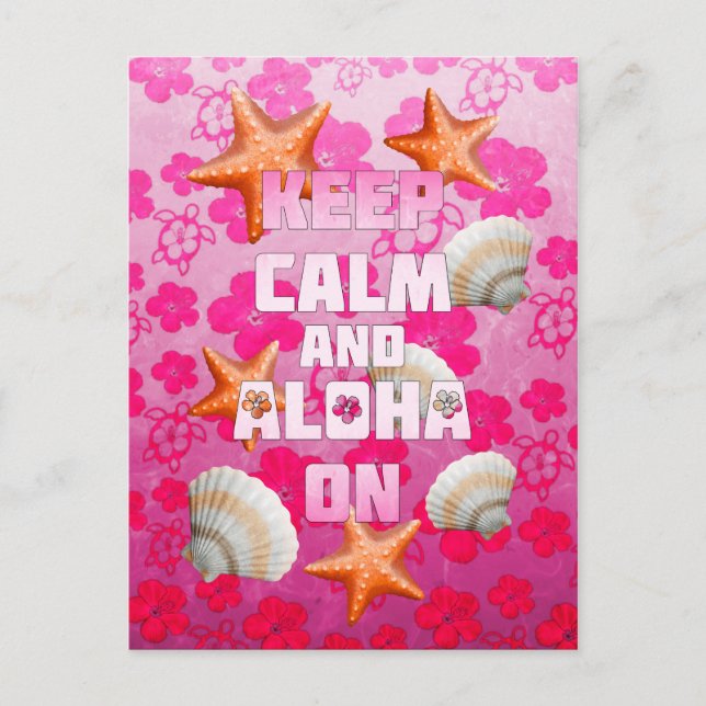 Behalt von Ruhe und Aloha auf Postkarte (Vorderseite)