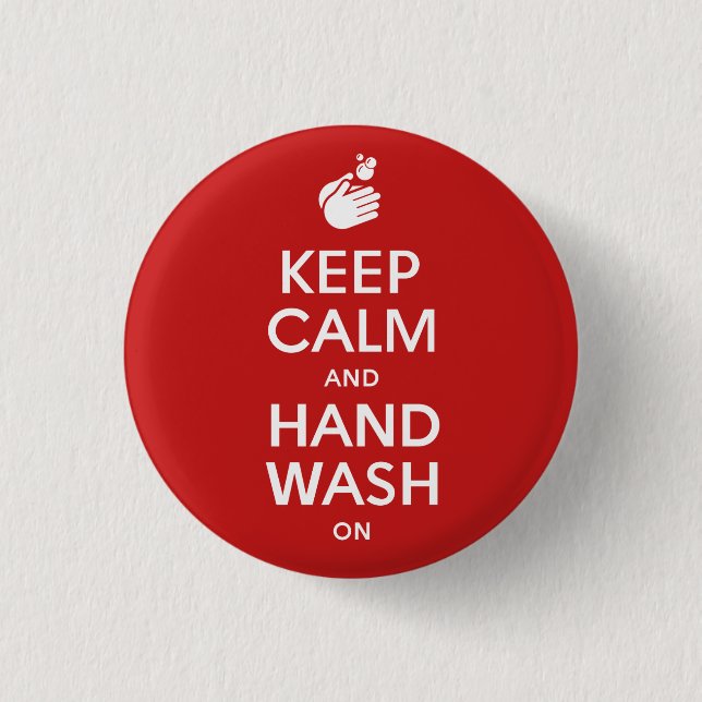 Behalt von Ruhe und Handwaschmittel auf - Waschhyg Button (Vorderseite)
