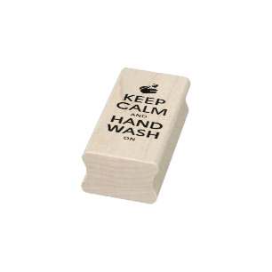 Behalt von Ruhe und Handwaschmittel auf - Waschhyg Gummistempel