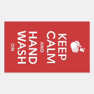 Behalt von Ruhe und Handwaschmittel auf - Waschhyg Rechteckiger Aufkleber