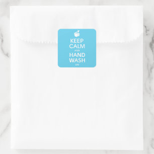 Behalt von Ruhe und Handwaschmittel - Waschhygiene Quadratischer Aufkleber