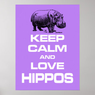 Behalt von Ruhe und Liebe Hippos Hippotamus Poster