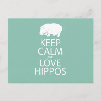 Behalt von Ruhe und Liebe Hippos Print Hippopotamu Postkarte