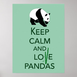 Behalt von Ruhe und Liebe Pandas Fine Art Print in Poster