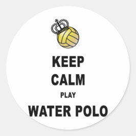 Behalt von Ruhe und Play Water Polo Produkten Runder Aufkleber