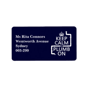 Behalt von Ruhe und Plumb On (Klempner/Klempner) Adressaufkleber
