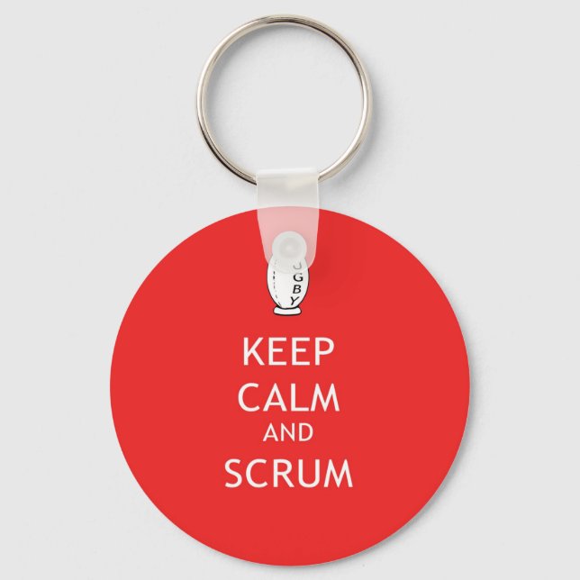 Behalt von Ruhe und Scrum Schlüsselanhänger (Vorderseite)