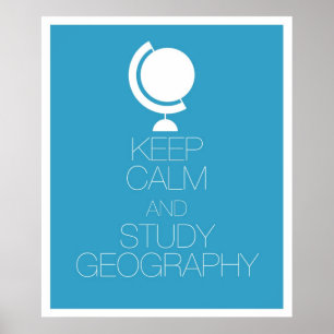 Behalt von Ruhe und Studiengeografie Poster