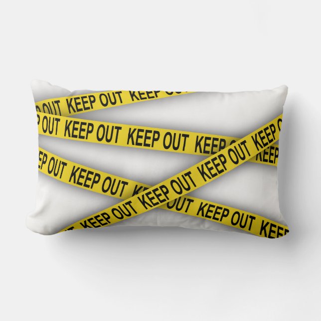 Behalt weg bleibe nicht überschreiten Polizei Band Lendenkissen (Vorderseite)