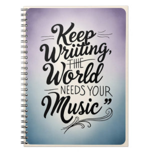 Behalt Writing the World Needs Your Music Option 3 Notizblock