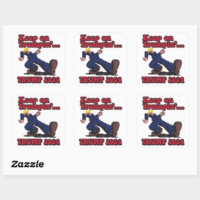 Behalt zu Trump 2024 Quadratischer Aufkleber (Blatt)