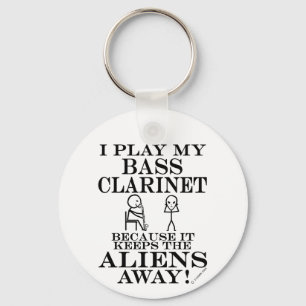 Behalte Außerirdischen aus Bass-Klarinette Schlüsselanhänger