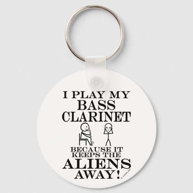 Behalte Außerirdischen aus Bass-Klarinette Schlüsselanhänger (Vorderseite)