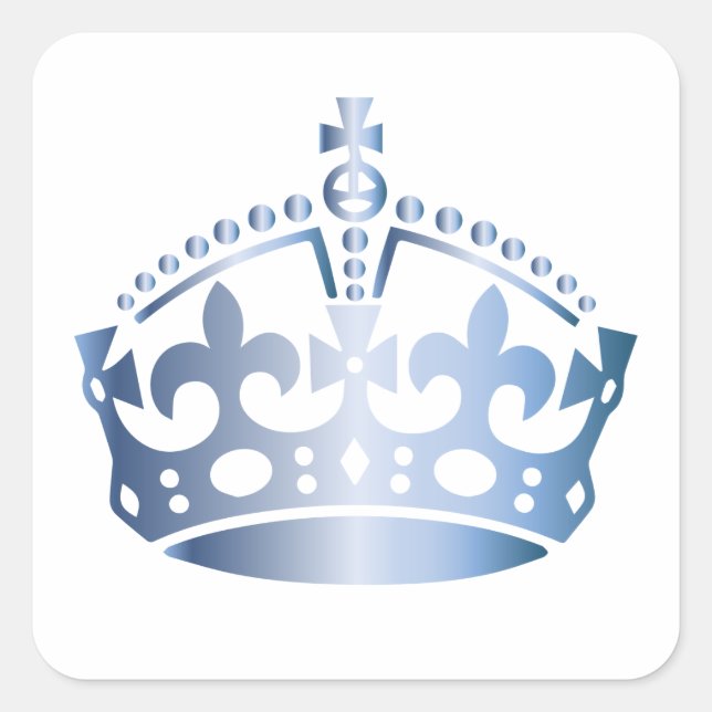 Behalte blaue Krone - Hintergrund ändern Quadratischer Aufkleber (Vorderseite)