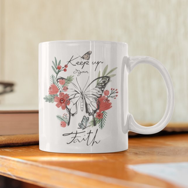 Behalte Dein Glauben Blumen-Tasse Kaffeetasse (Von Creator hochgeladen)