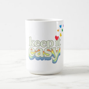 Behalte es einfach Retro Pride-Typografie-Design Kaffeetasse