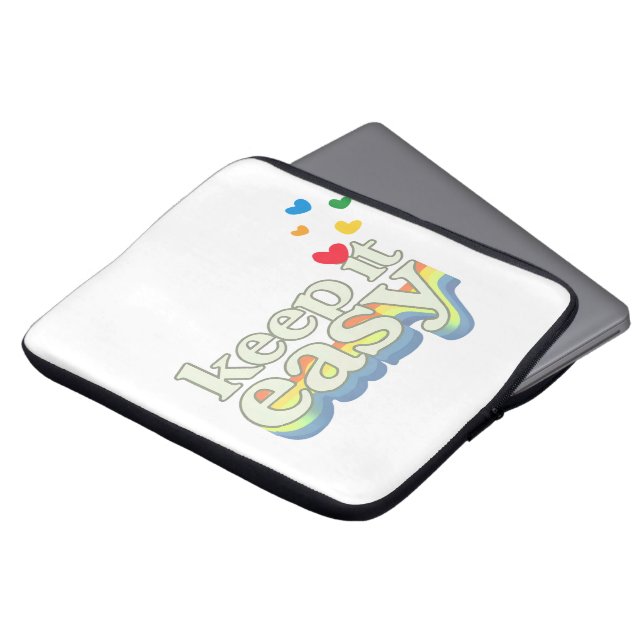 Behalte es einfach Retro-Pride-Typografie-Design Laptopschutzhülle (Vorne Oben)