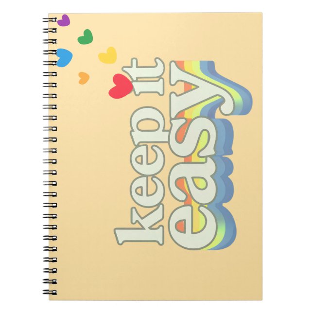 Behalte es einfach Retro Pride-Typografie-Design Notizblock (Vorderseite)