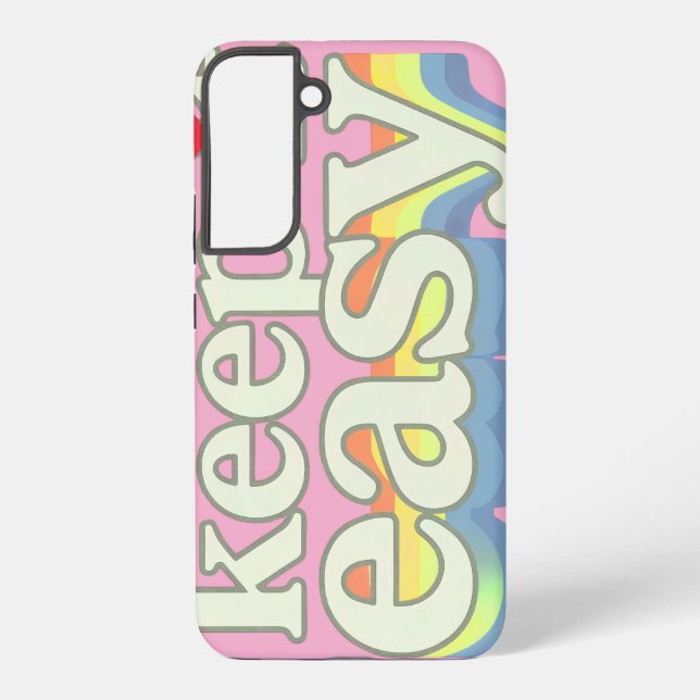 Behalte es einfach Retro Pride-Typografie-Design Samsung Galaxy Hülle (Rückseite)