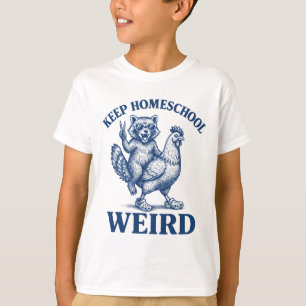 Behalte Homeschool Weird Funny Retro Vinage Mom Wa T-Shirt