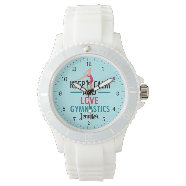 Behalte Liebe Gymnastik Niedliches Custom Gymnast Armbanduhr (Vorderseite)
