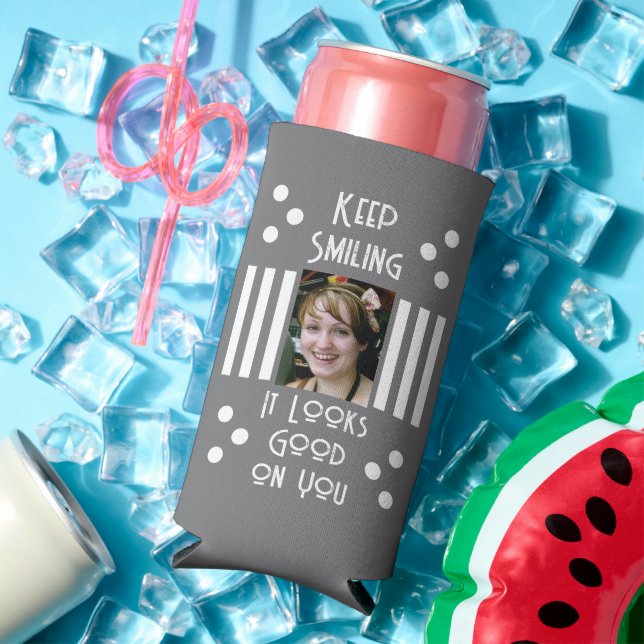 Behalten Lächeln fügen 2 Foto Streifen grau weiß Selters Dosenkühler (In Situ Sommer)