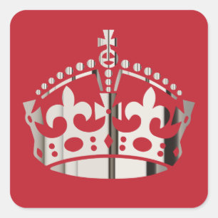 Behalten Nickel-Krone-poliert - Hintergrund ändern Quadratischer Aufkleber