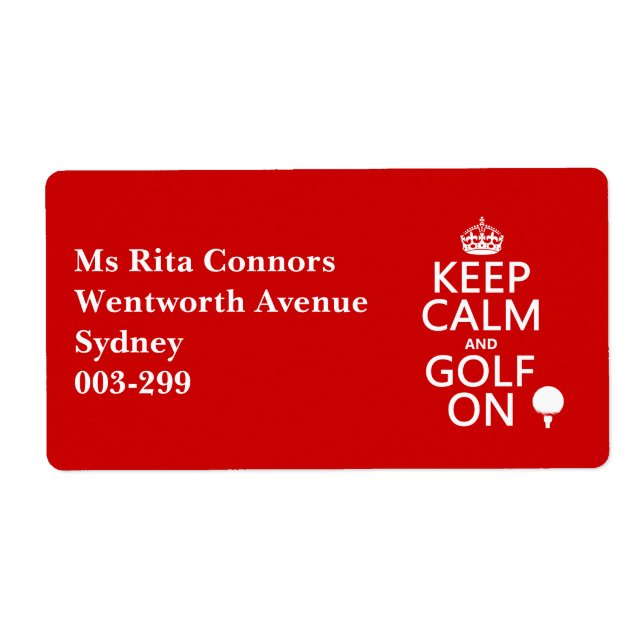 Behalten Ruhe und Golf On - in allen Farben erhält (Vorne)