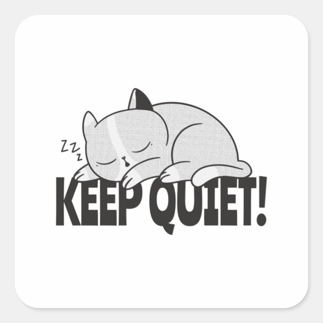 Behalten, ruhige, schlafende Katze Quadratischer Aufkleber (Vorderseite)