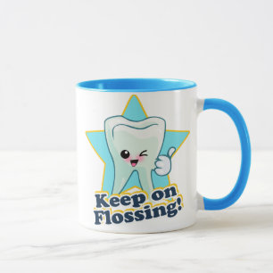 Behalten Sie auf Flossing! Tasse