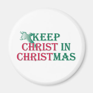 Behalten Sie Christus im Weihnachten - Kreuz Magnet