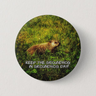 Behalten Sie das Groundhog im Groundhog Tagesknopf Button